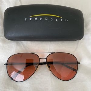 Serengeti Vintage Rose Tinted Aviator Sunglasses